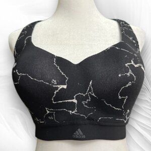 Adidas Climachill Marble Print High Support Sports Bra with Adjustable Straps